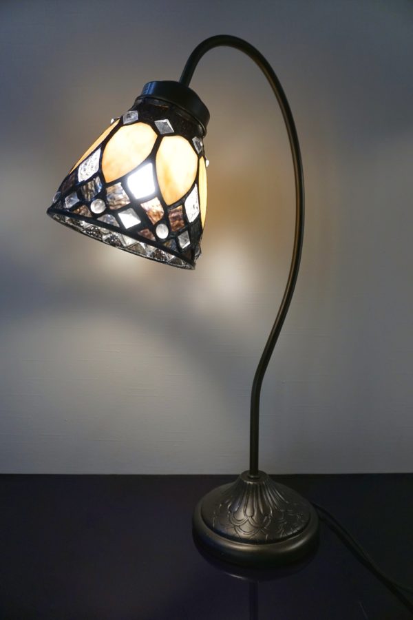 Lampe vitrail bureau Brooklyn swan neck