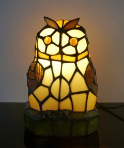 Lampe vitrail Hibou