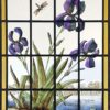 Vitrail végétation aux iris