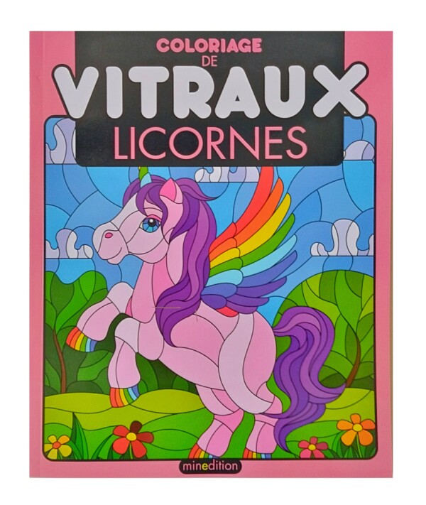 Coloriage vitraux "Licornes"