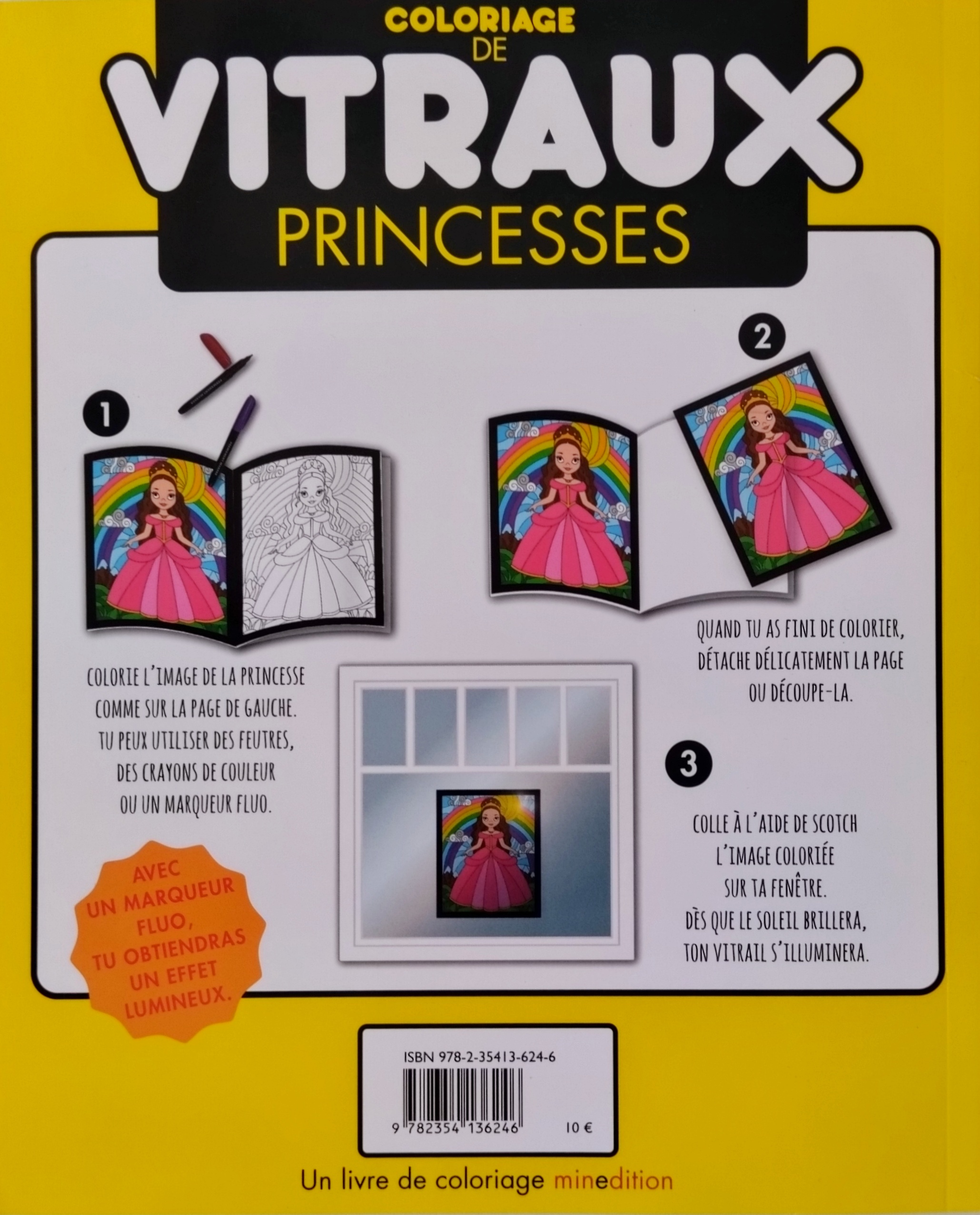 coloriage vitraux "Princesses" verso