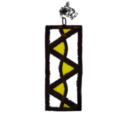 Vitrail Bordure Art Déco 5,5 x 13 cm XXeme