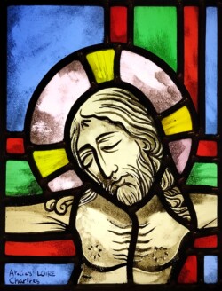 Vitrail Tête de Christ 17 x 22 cm
